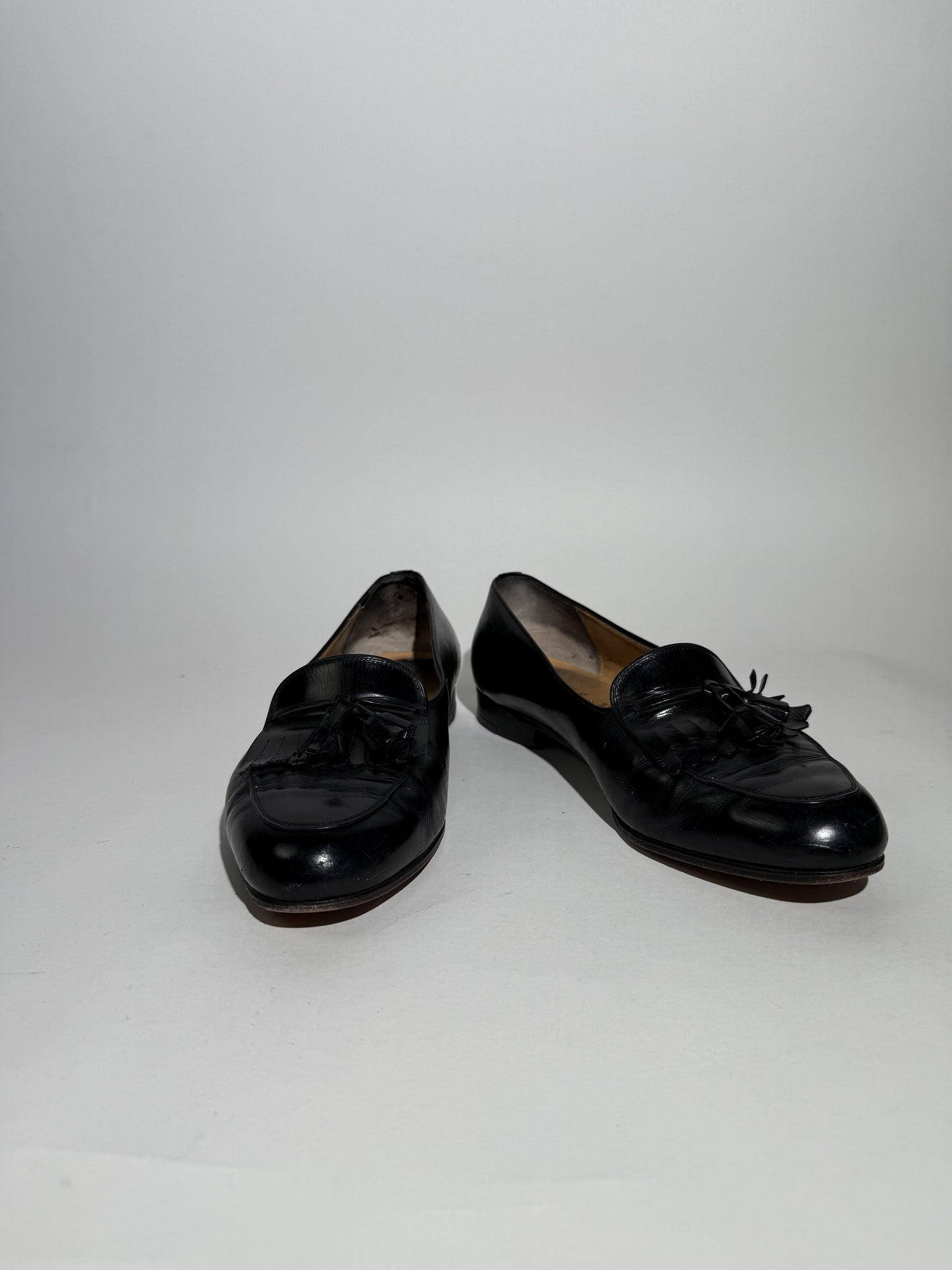 Ferragamo Black Leather Loafers