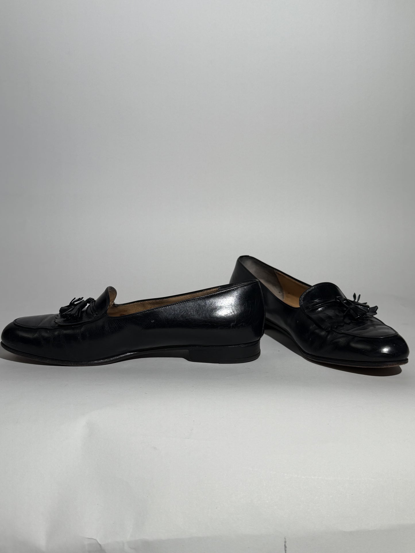 Ferragamo Black Leather Loafers