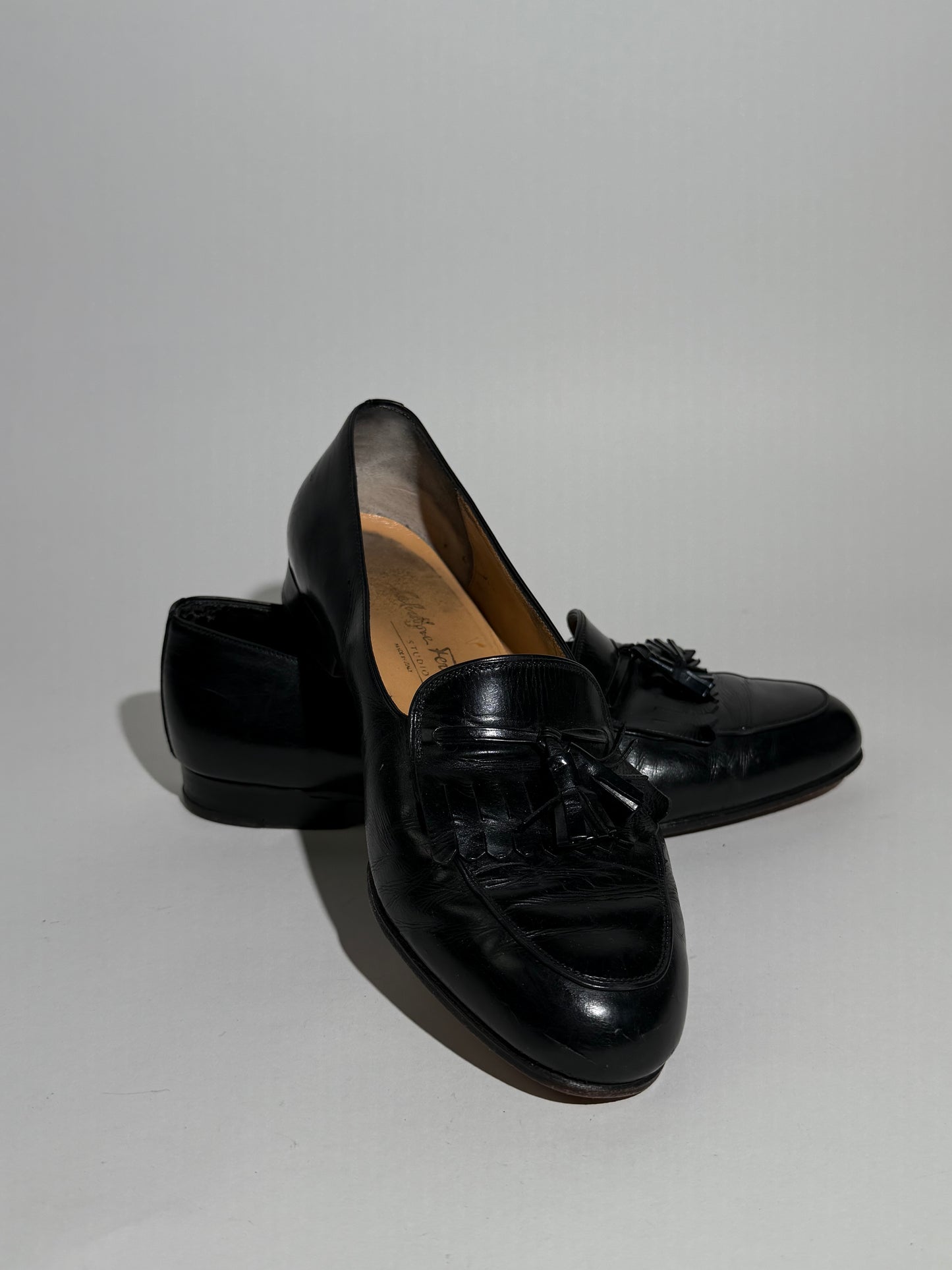 Ferragamo Black Leather Loafers