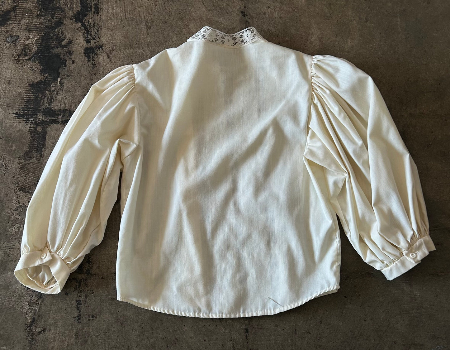 Cream Lace Stripe Front Blouse