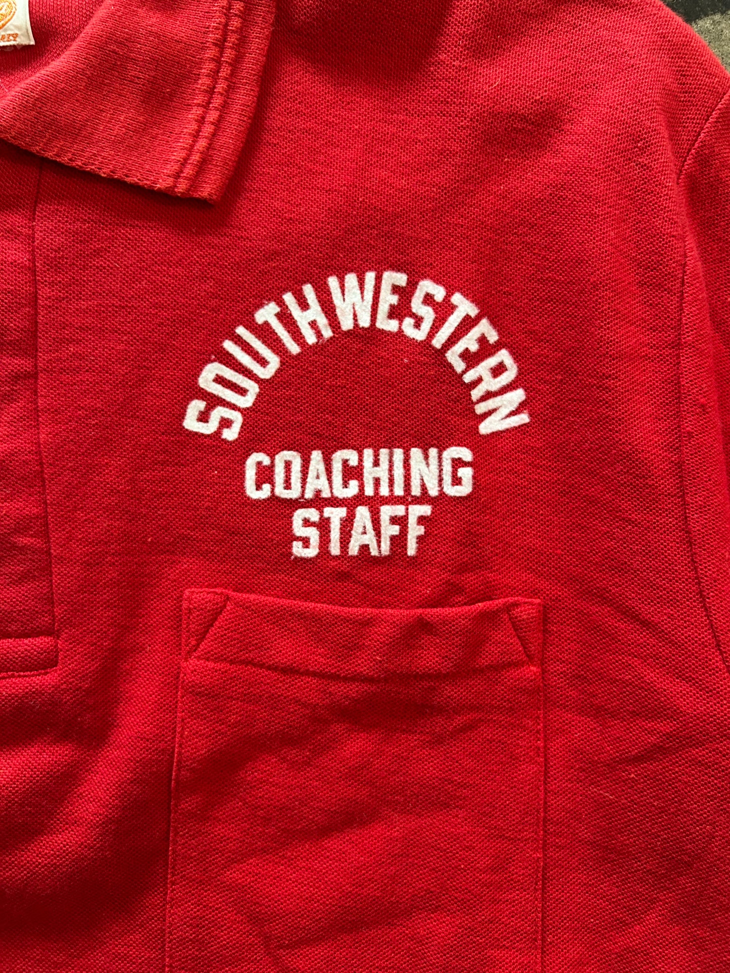 Red Southwestern Coaching Staff Polo Short Sleeve