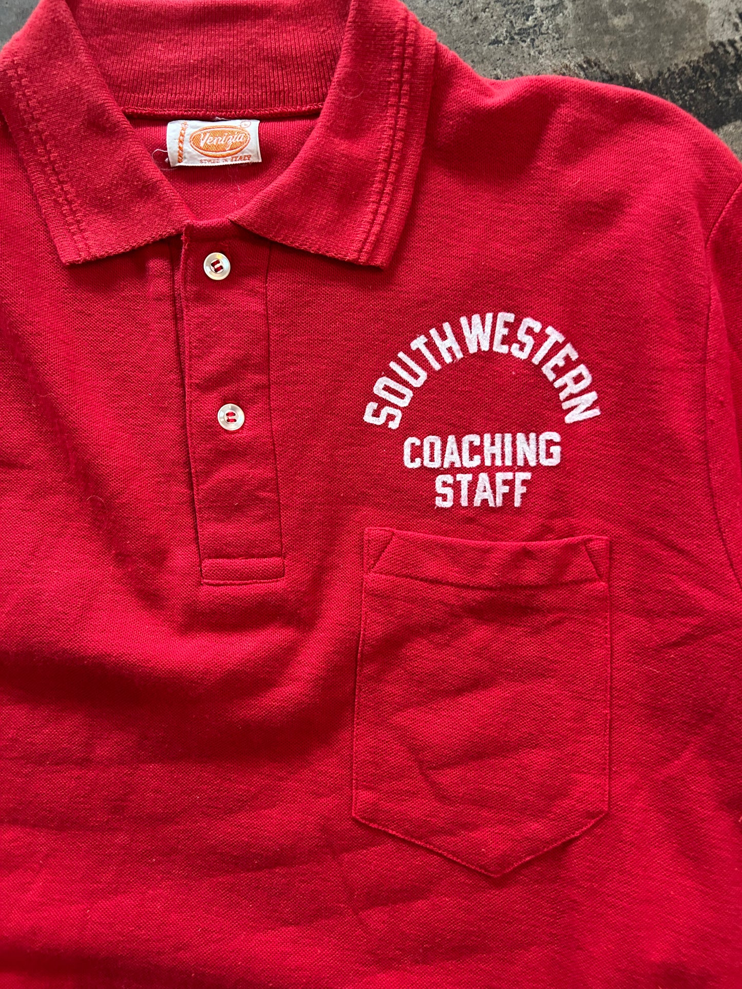 Red Southwestern Coaching Staff Polo Short Sleeve