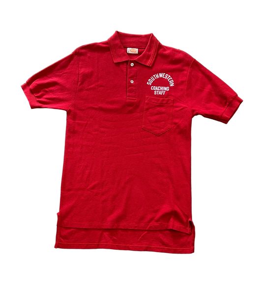 Red Southwestern Coaching Staff Polo Short Sleeve