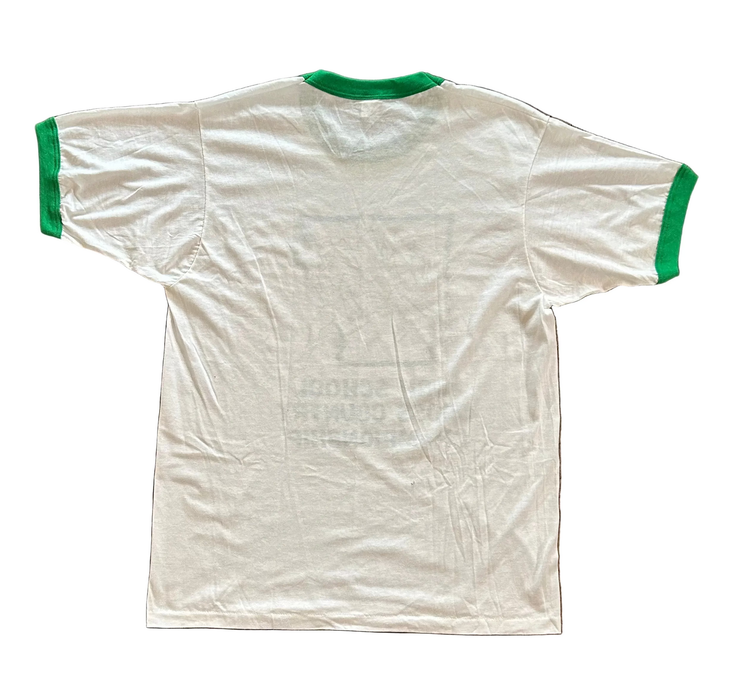 White + Green Cross Country Champions Ringer Tee