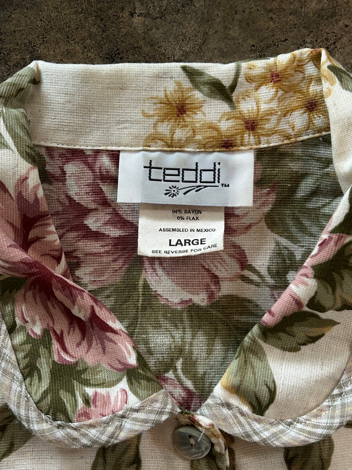 Teddi Cream Floral Print Skirt Suit Set