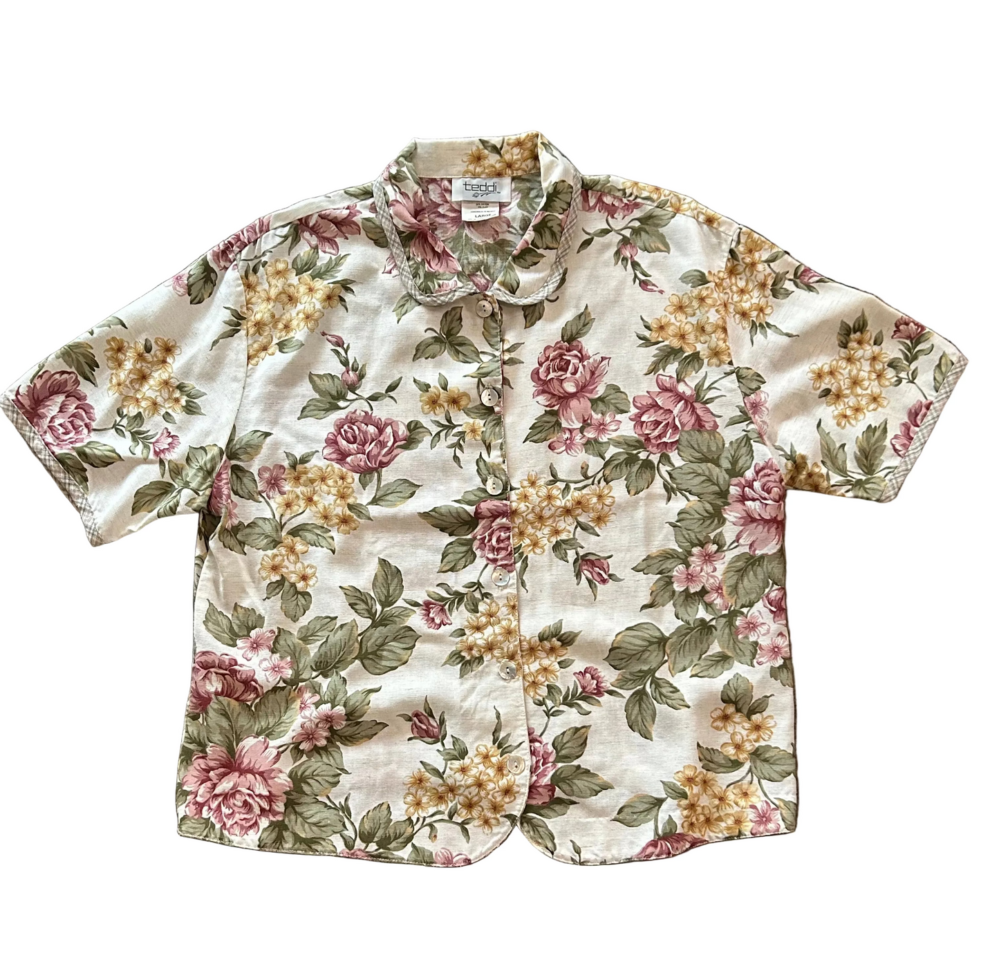 Teddi Cream Floral Print Skirt Suit Set