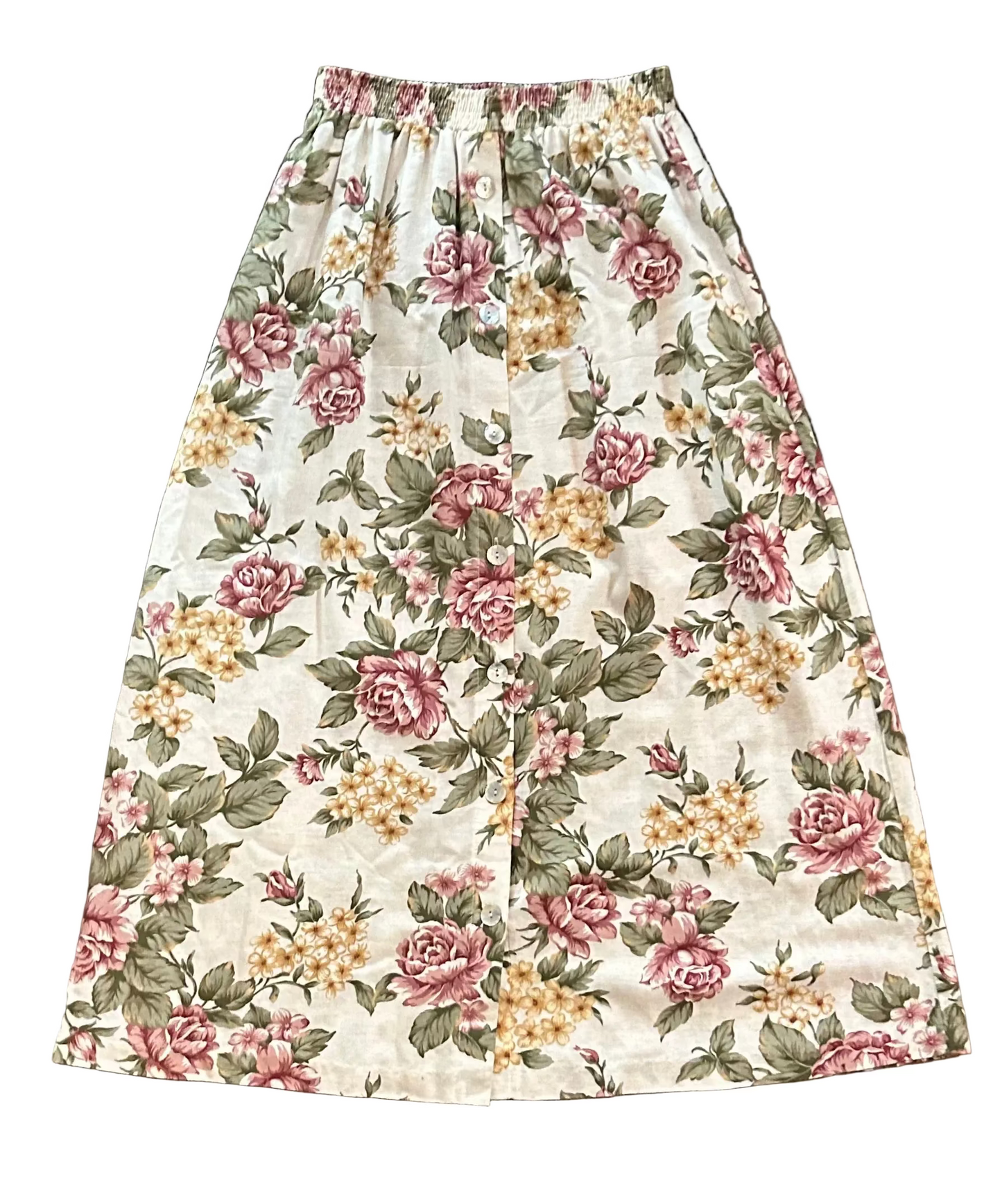 Teddi Cream Floral Print Skirt Suit Set