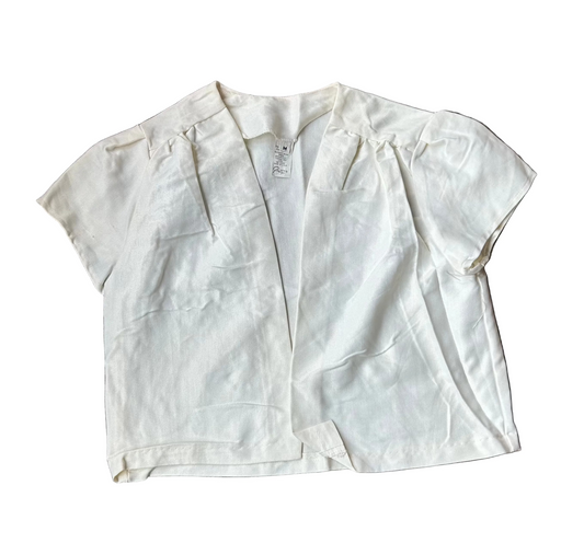 White Glentey Short Sleeve Open Front Top