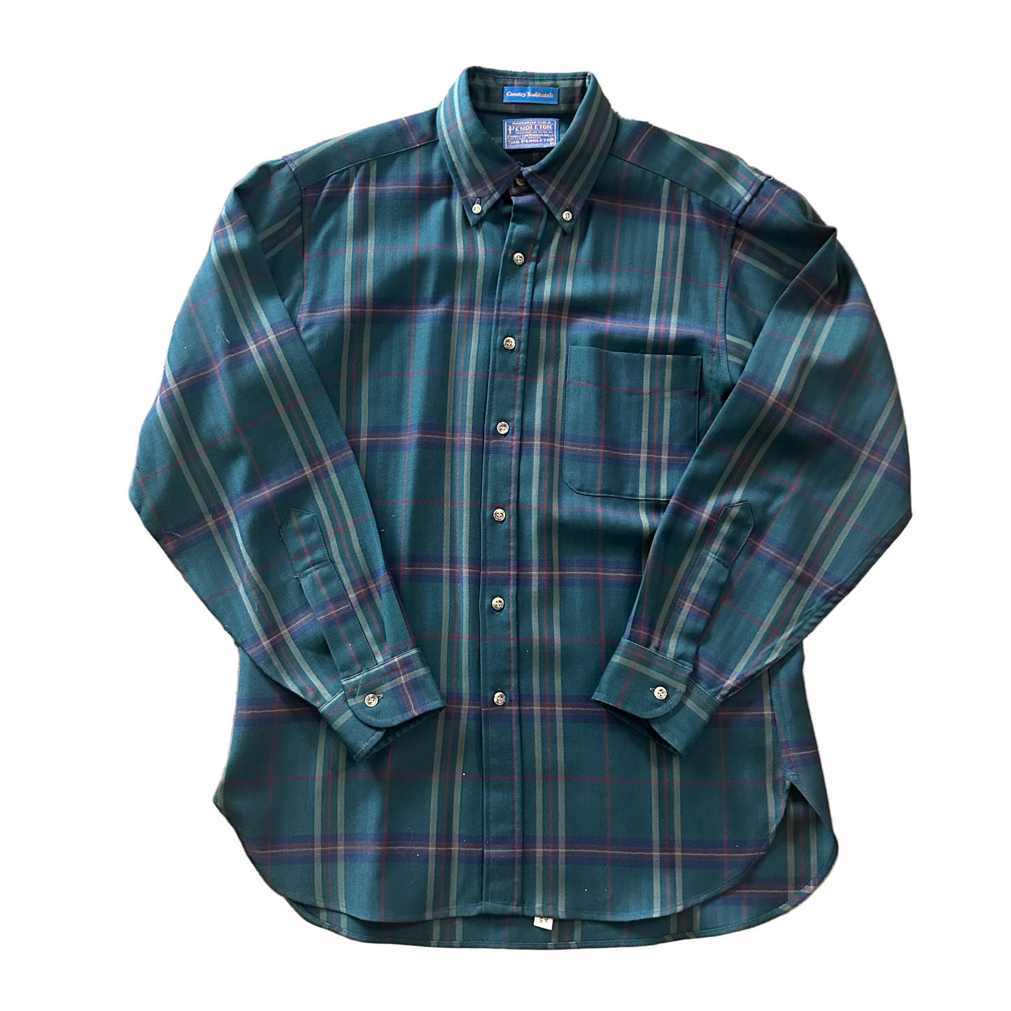 Green Plaid Pendleton Long Sleeve Button Down