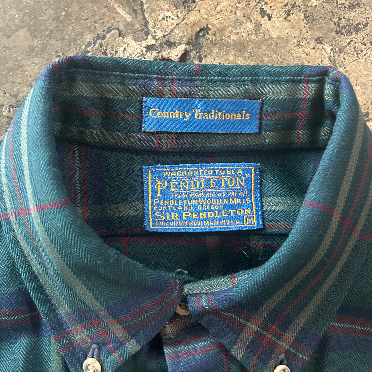 Green Plaid Pendleton Long Sleeve Button Down