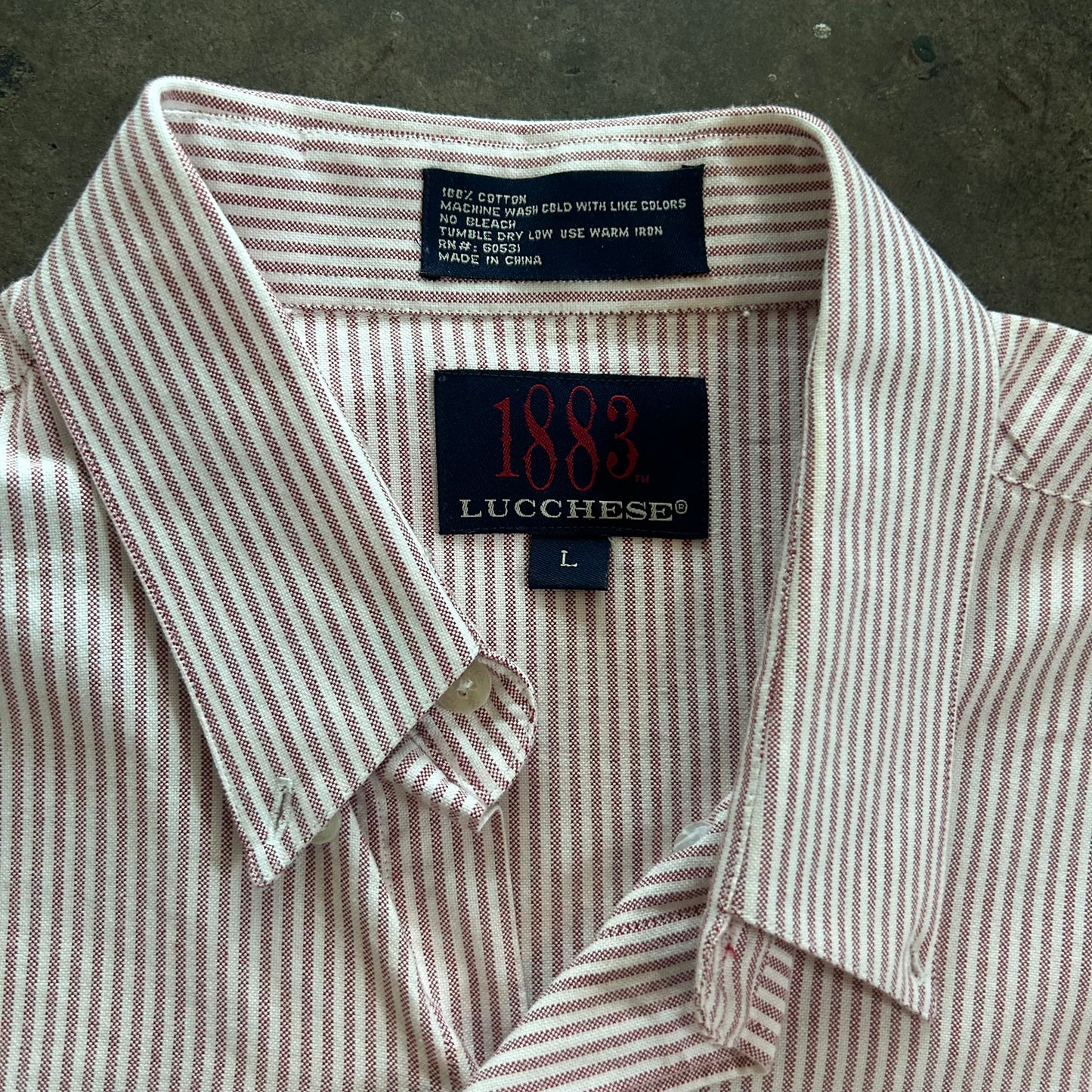Red Striped Lucchese Button Up