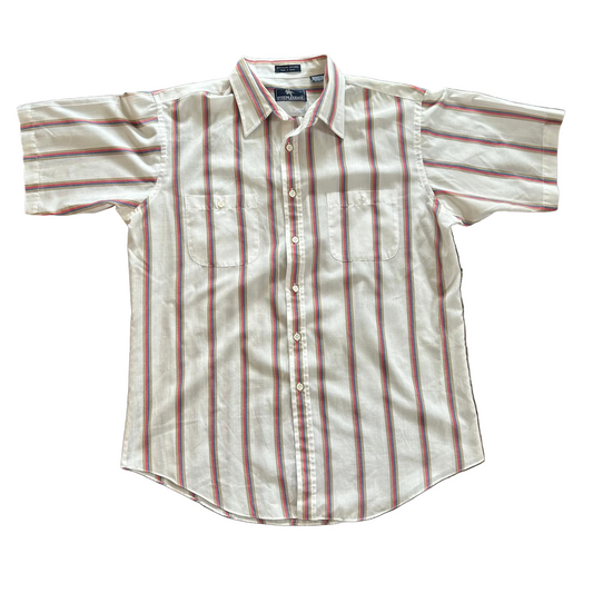 Red Blue Tan Short Sleeve Button Up