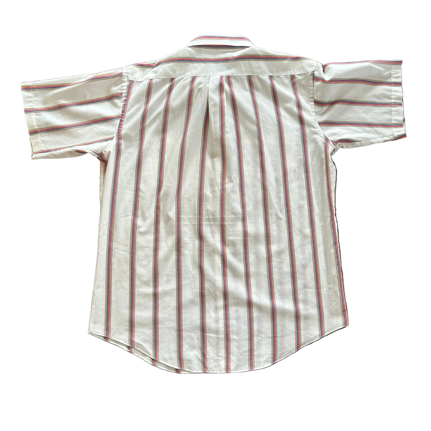 Red Blue Tan Short Sleeve Button Up
