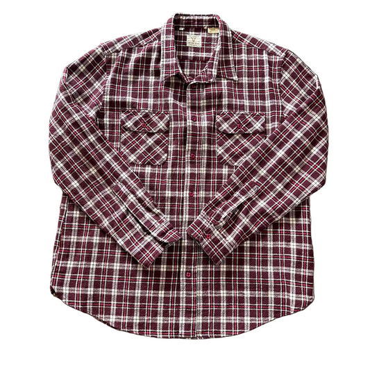 Maroon Plaid Levi Button Up