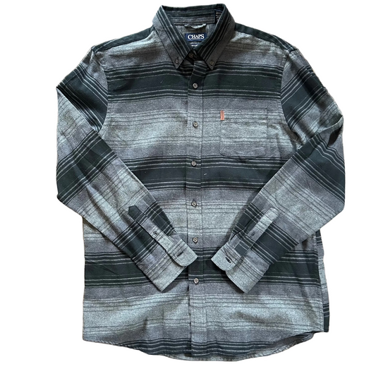 Navy Chaps Striped Button Up