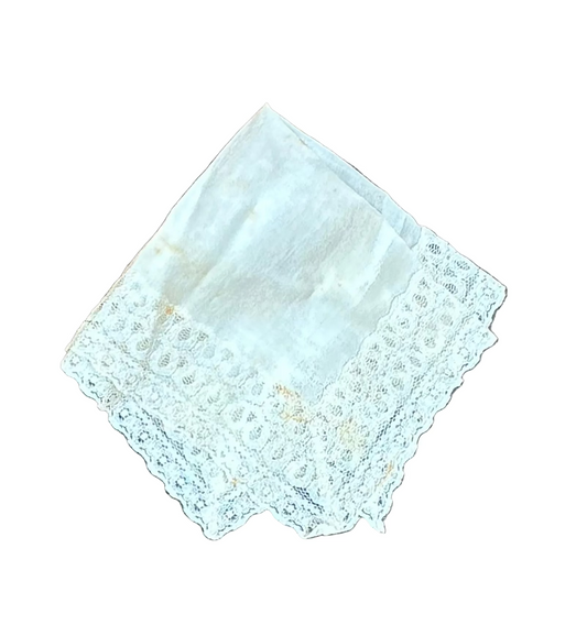 White Floral Embroidered Handkerchief