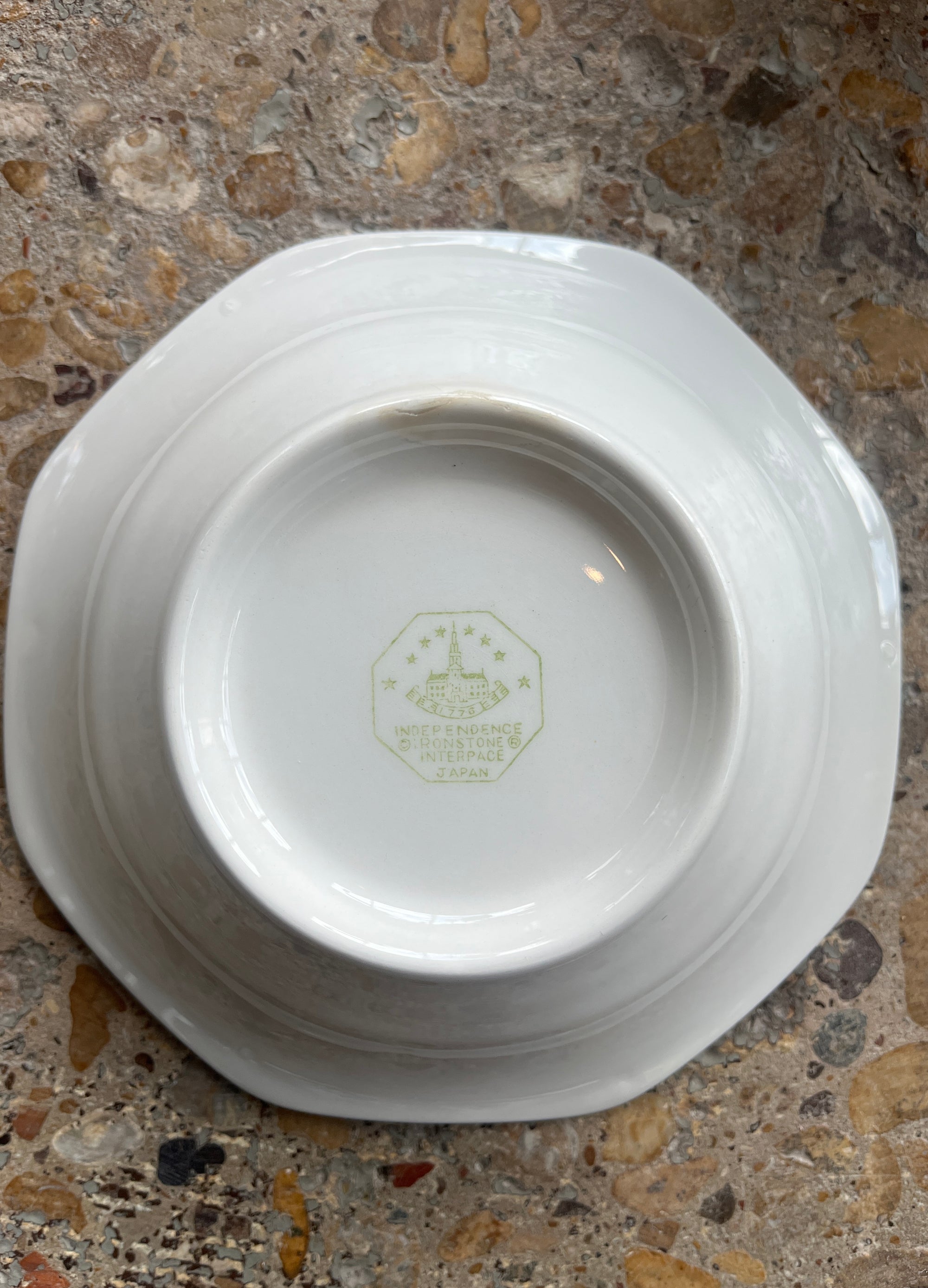 Set of White Japanese Octagon Bowls