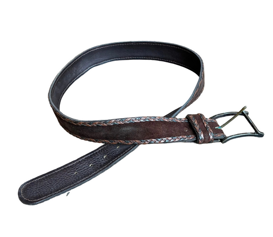 Brown Suede Braided Belt