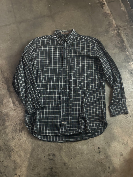 RT Black Plaid Button Up