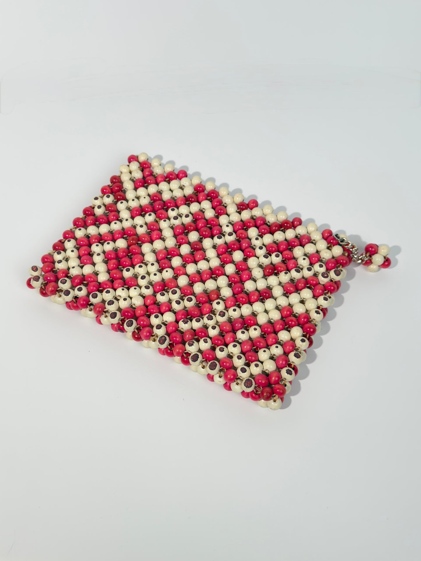 Pink + White Clutch Bag