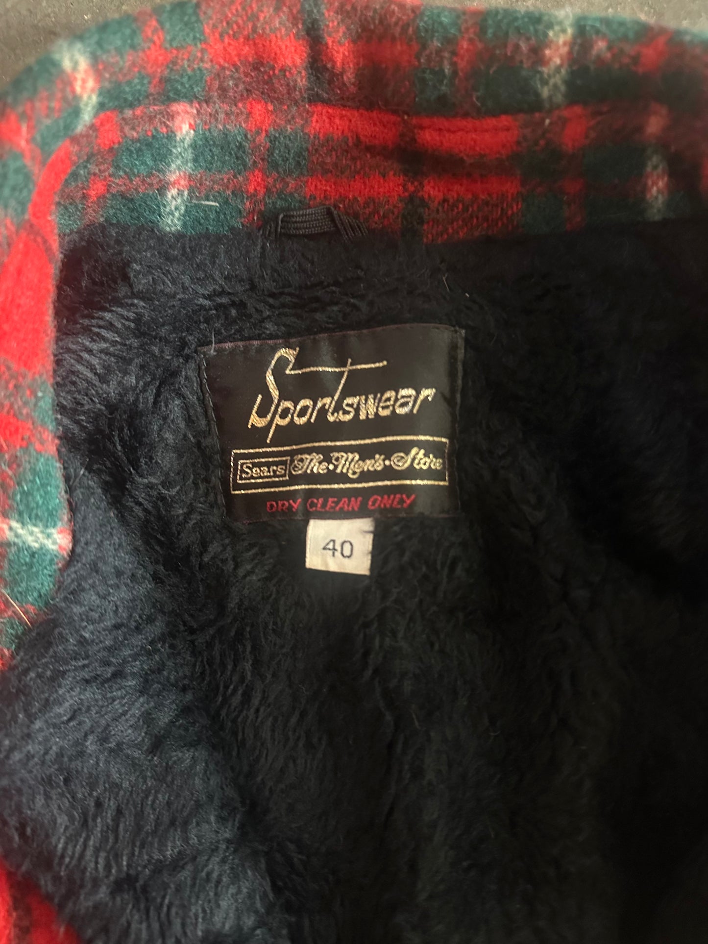 Sears Sportswear Plaid Wool Coat