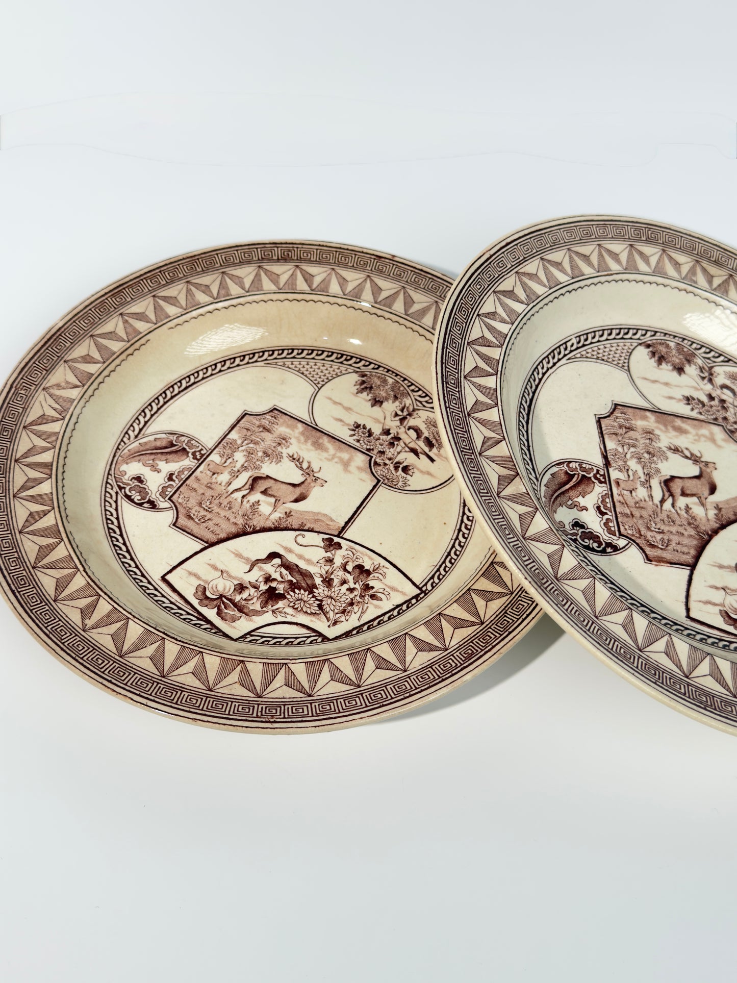 Set of 2 Ceramic Deer Patterned Plates
