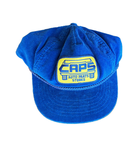 Blue Corduroy Caps Auto Parts Rope Brim Hat