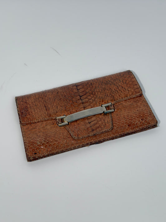 Cognac Snake Skin Wallet