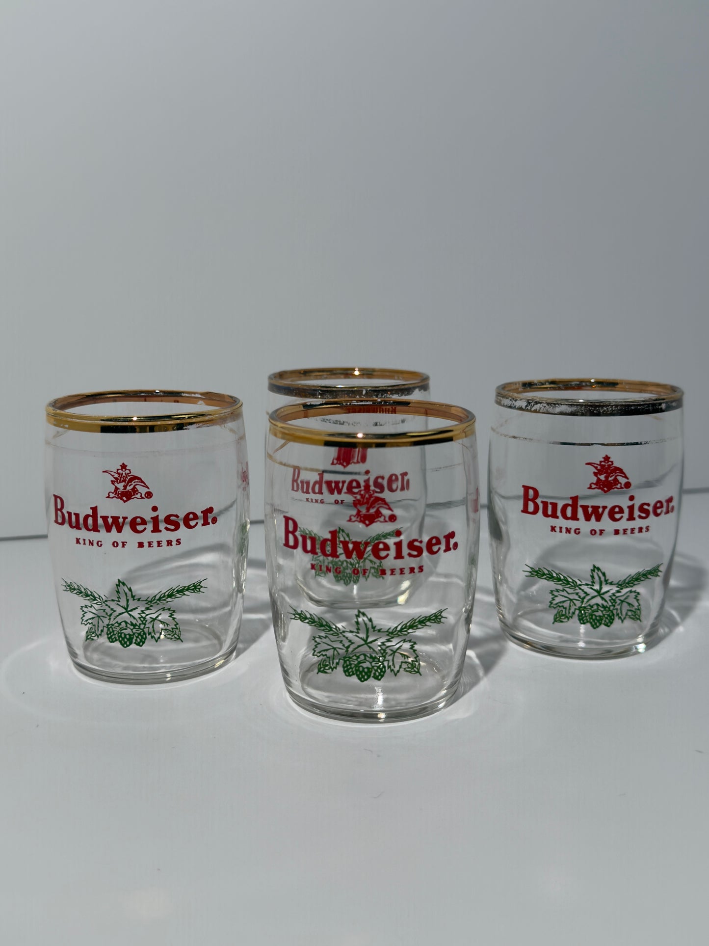 Small Gold Trim Budweiser Glasses