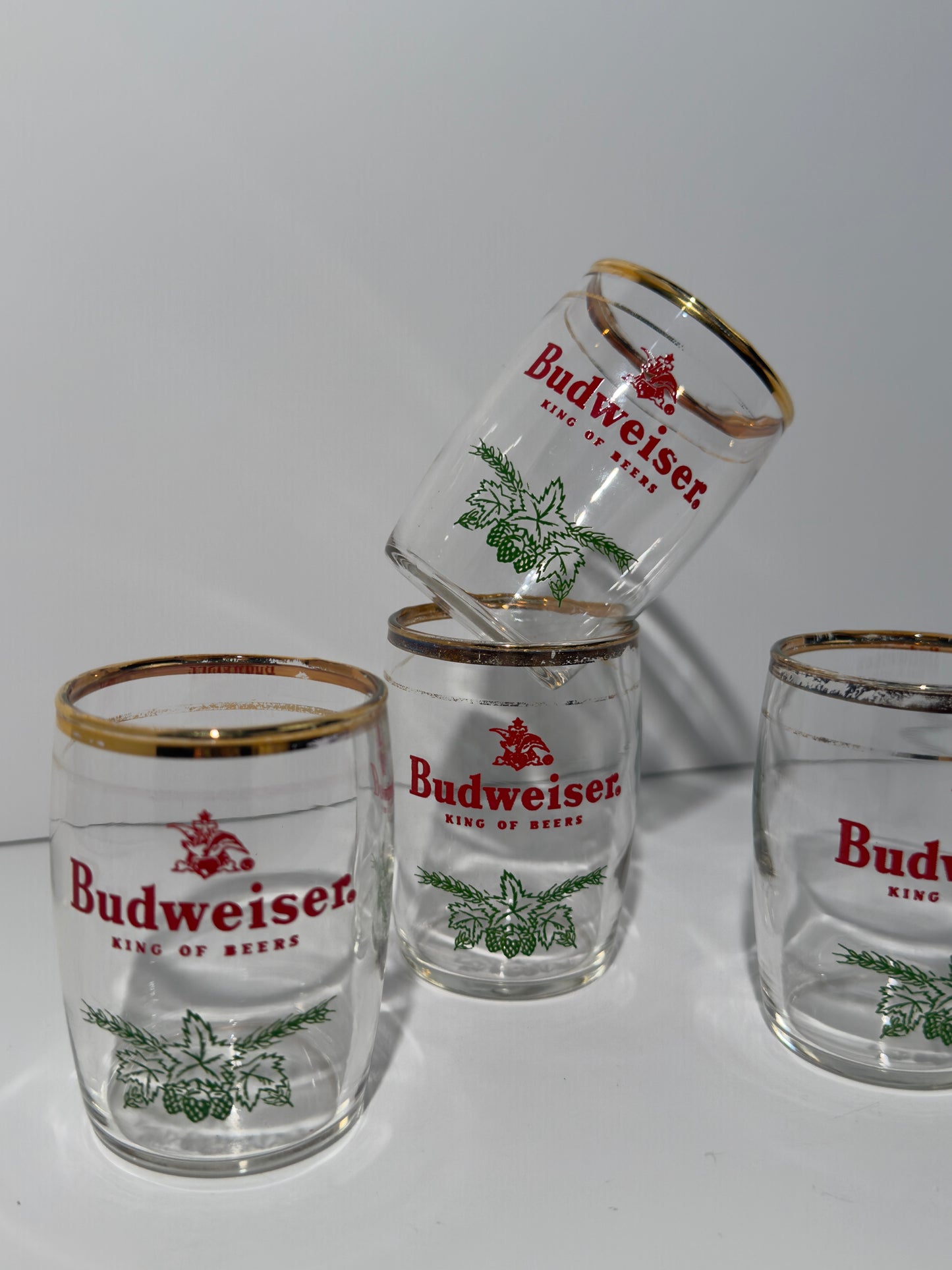 Small Gold Trim Budweiser Glasses