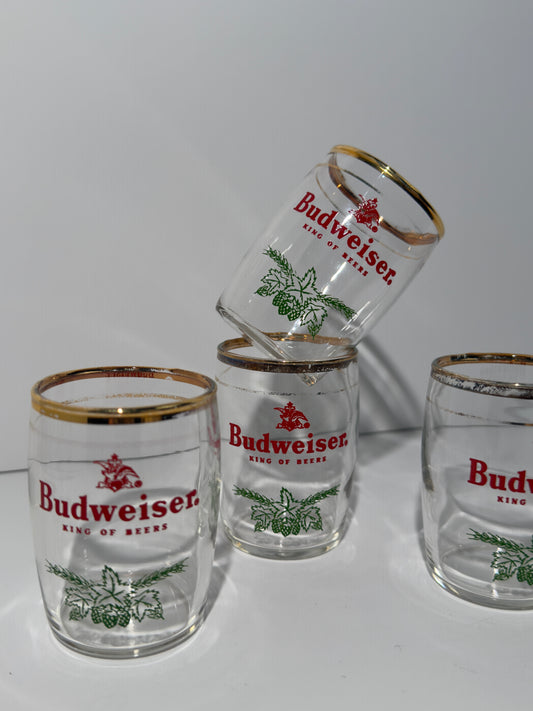Small Gold Trim Budweiser Glasses