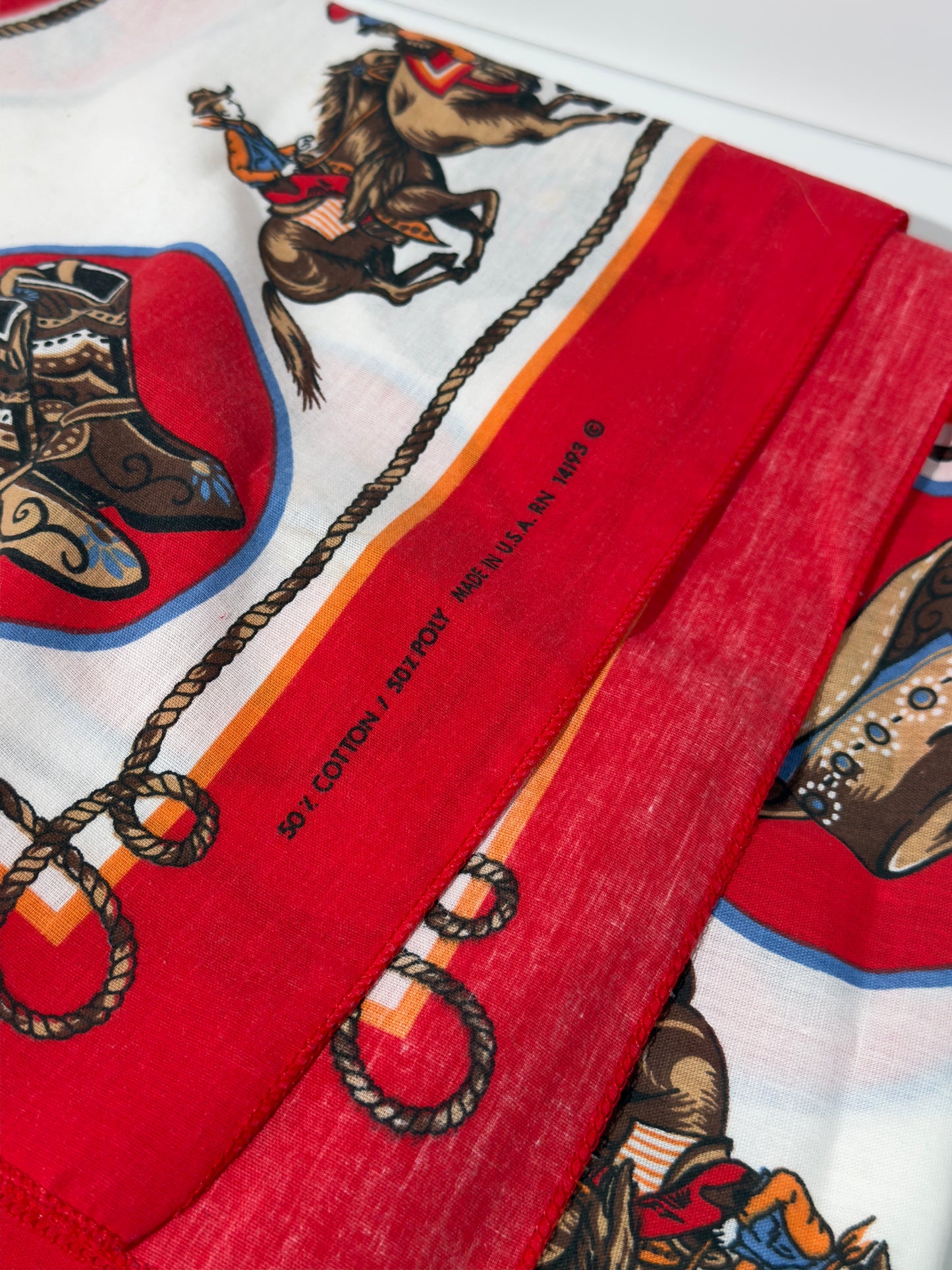 Red + White Bronco Bandana