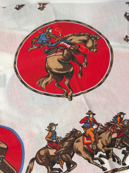 Red + White Bronco Bandana