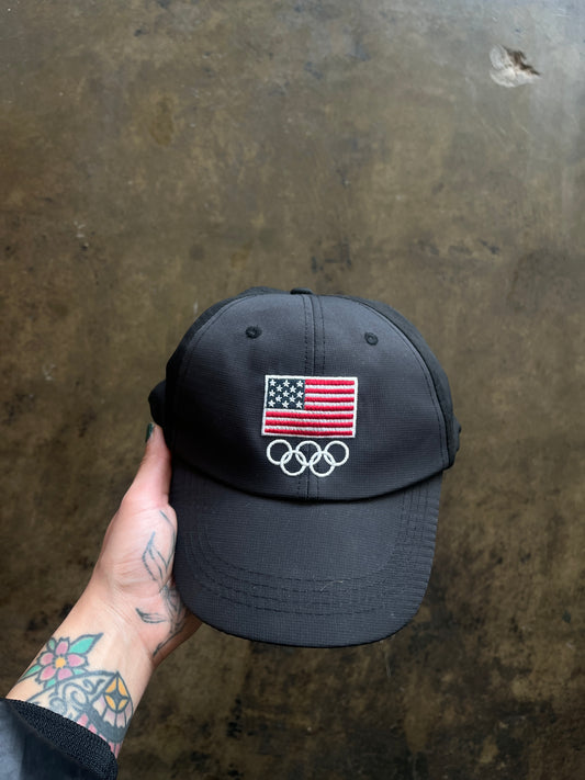 Black Embroidered Olympic USA Hat