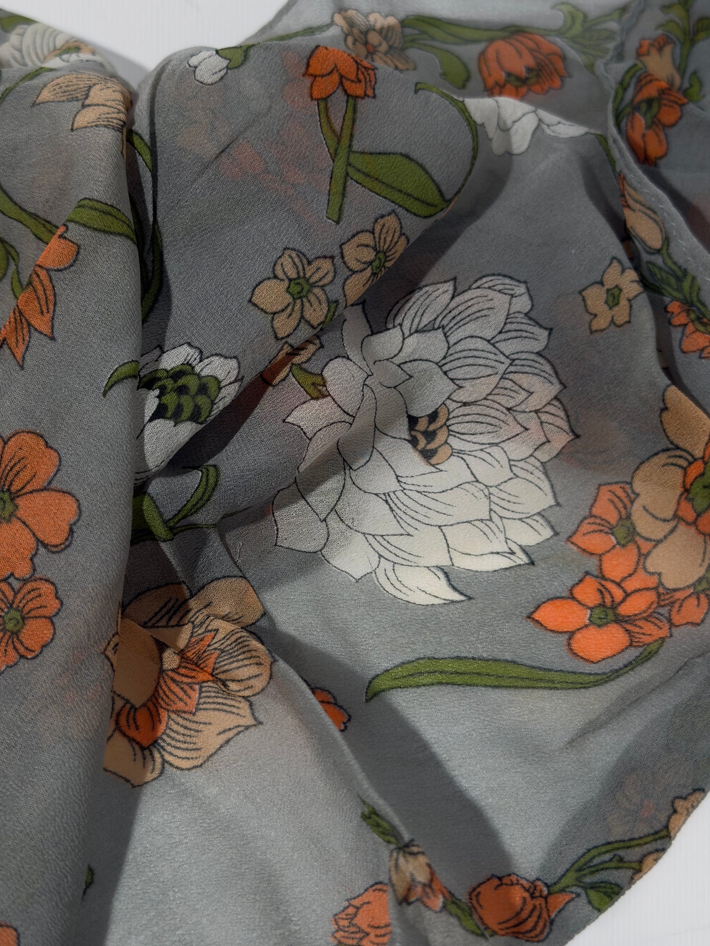 Sheer Floral Noveau Scarf