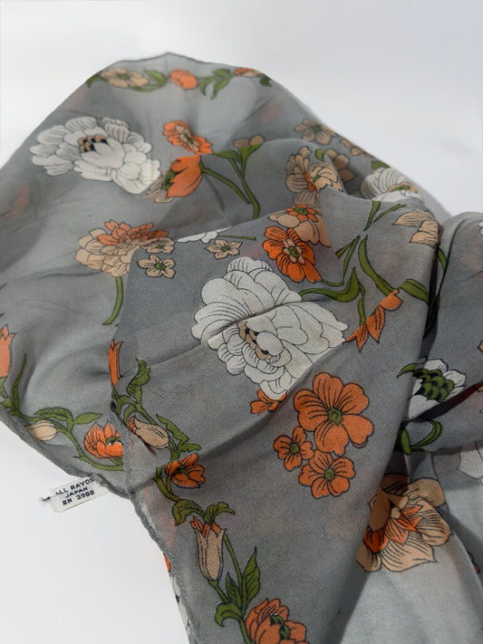 Sheer Floral Noveau Scarf