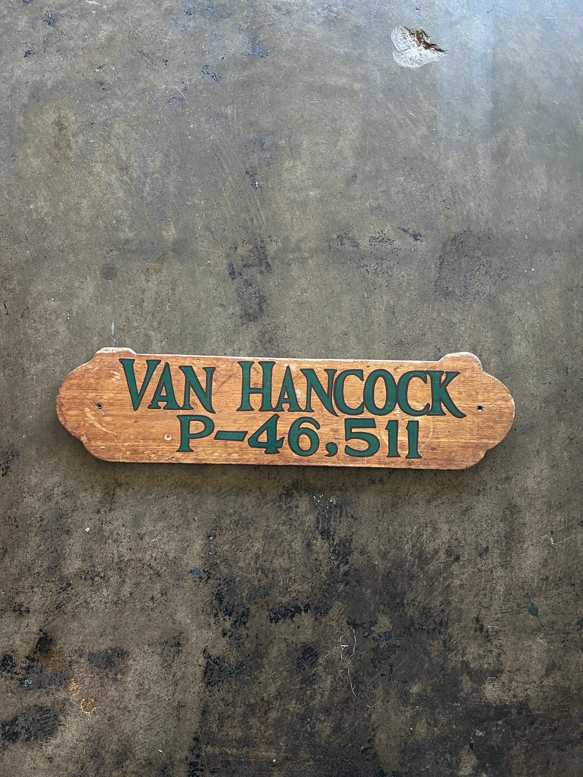 Van Hancock Wooden Plaque