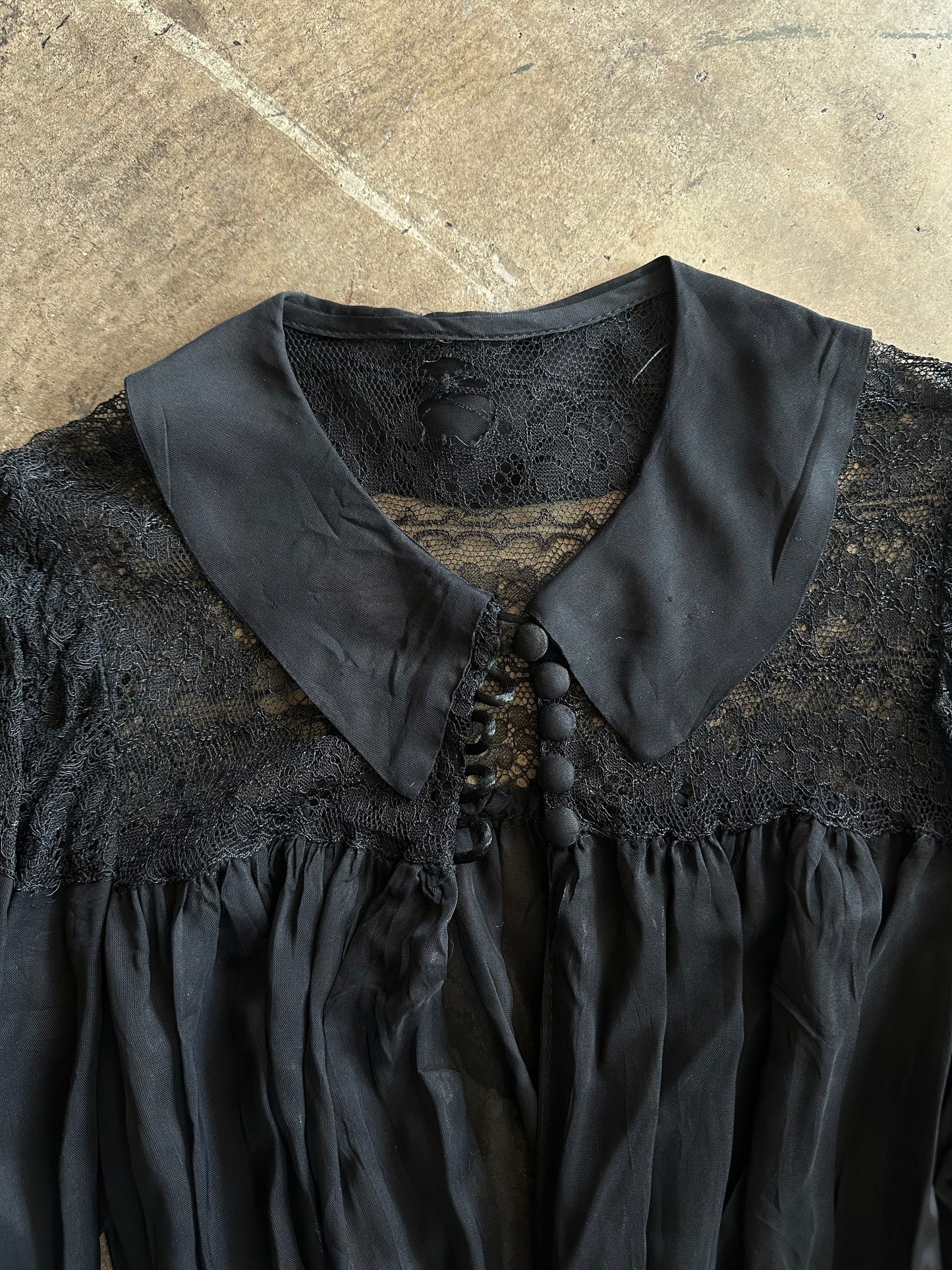 Black Lace Trim Nightie Cover