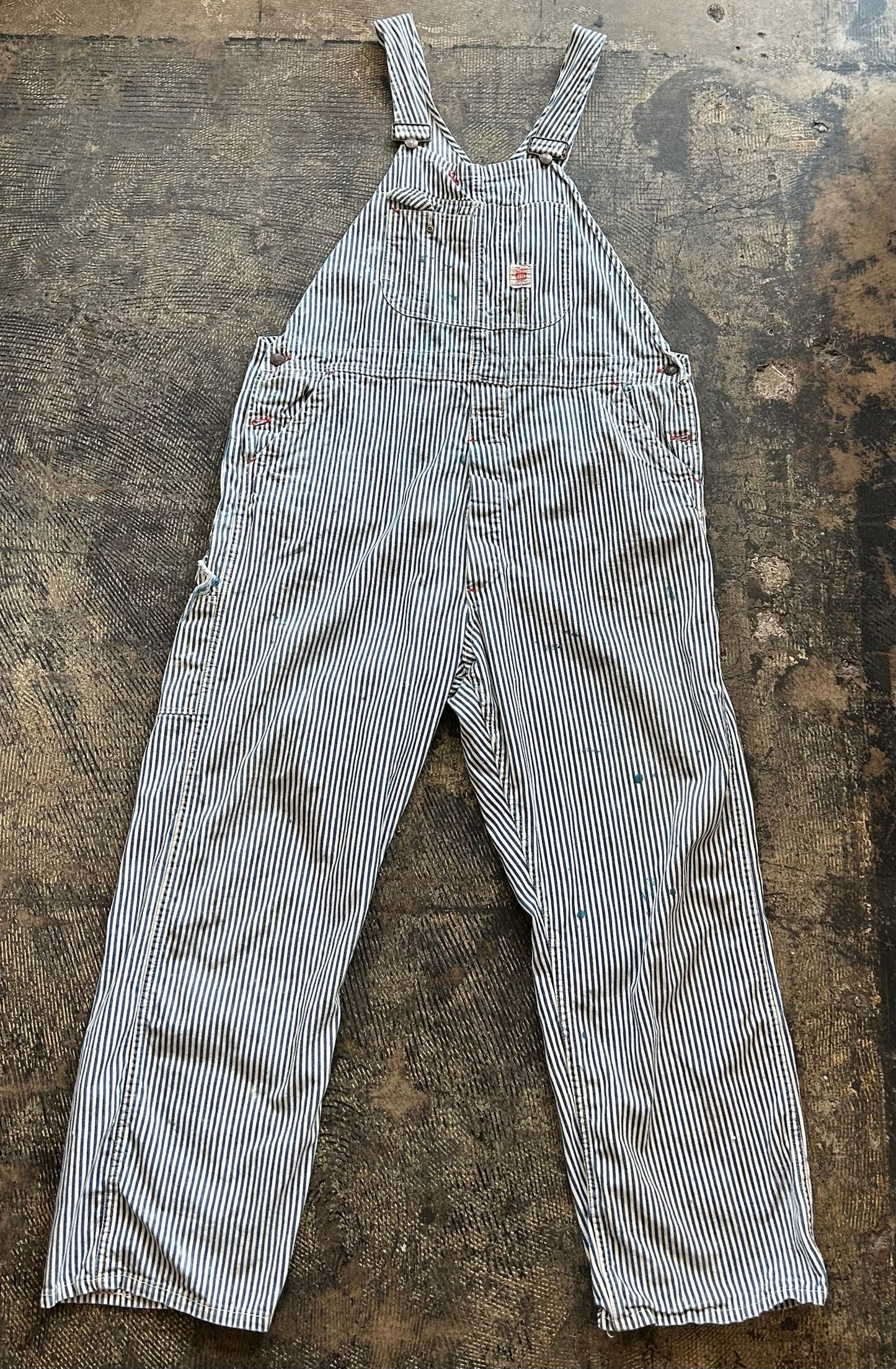 Red Ball Painter Striped Overalls