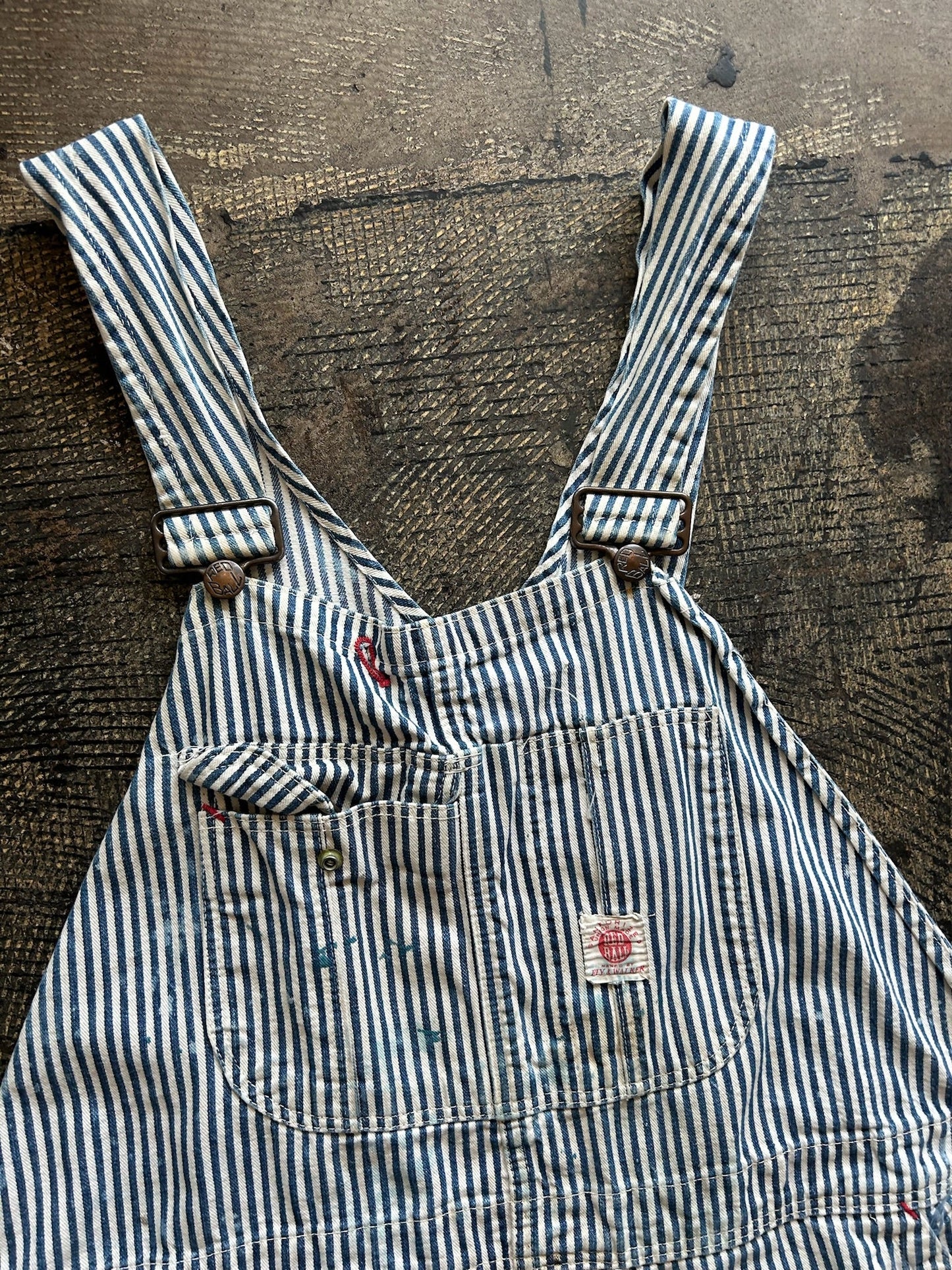 Red Ball Painter Striped Overalls