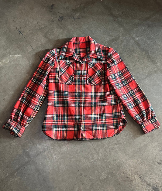 Red Plaid Handmade Snap Shirt