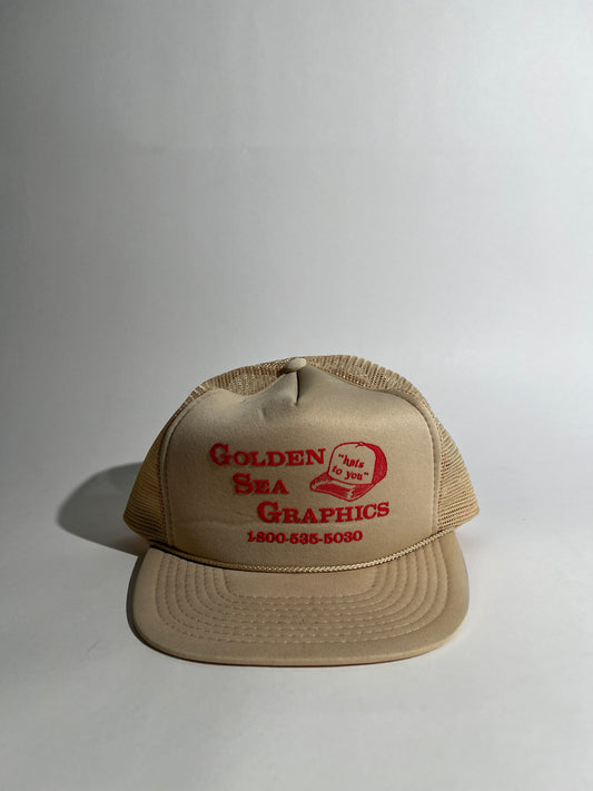 Tan Golden Sea Graphics Trucker Hat