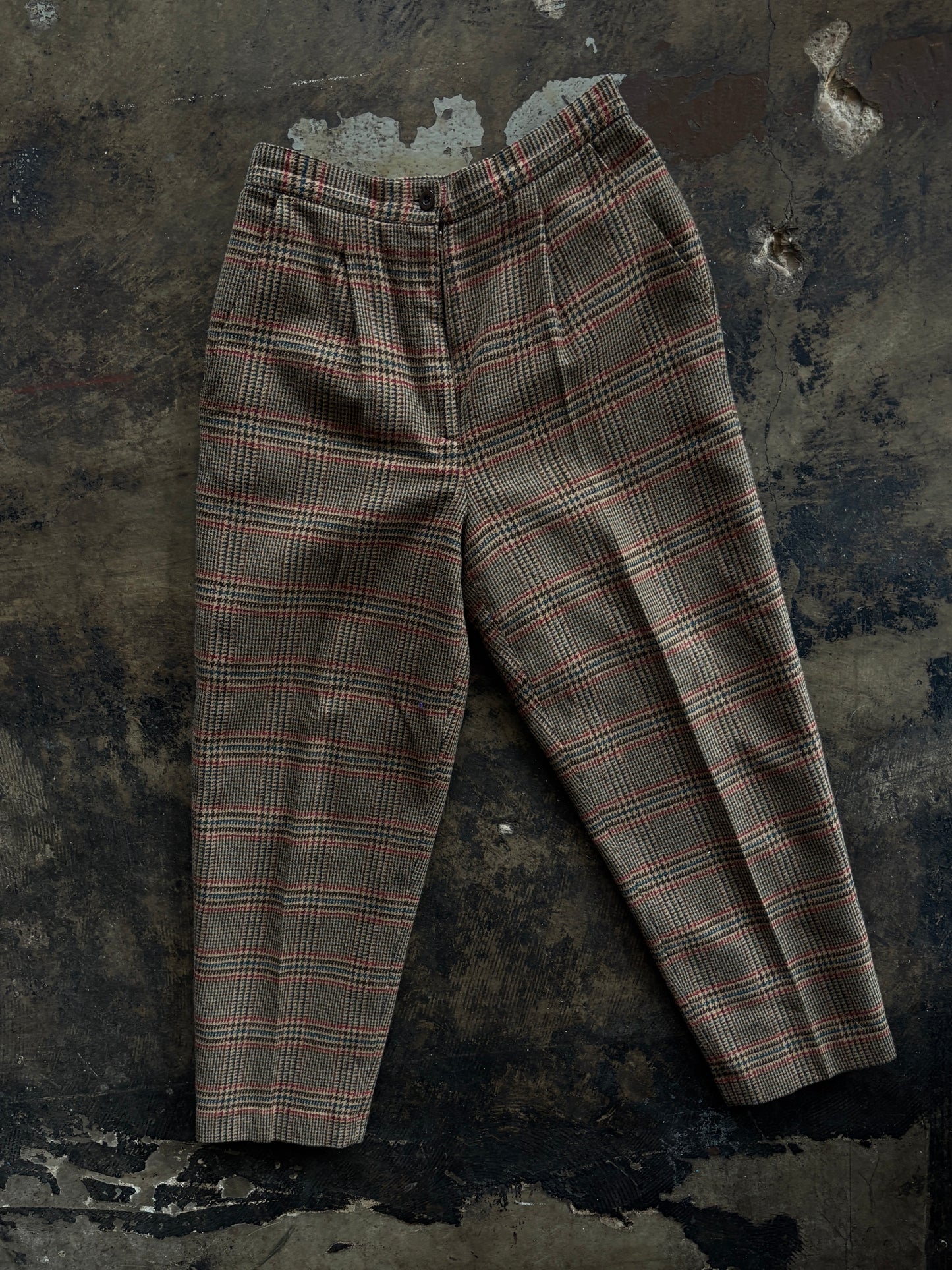Brown Plaid Slacks