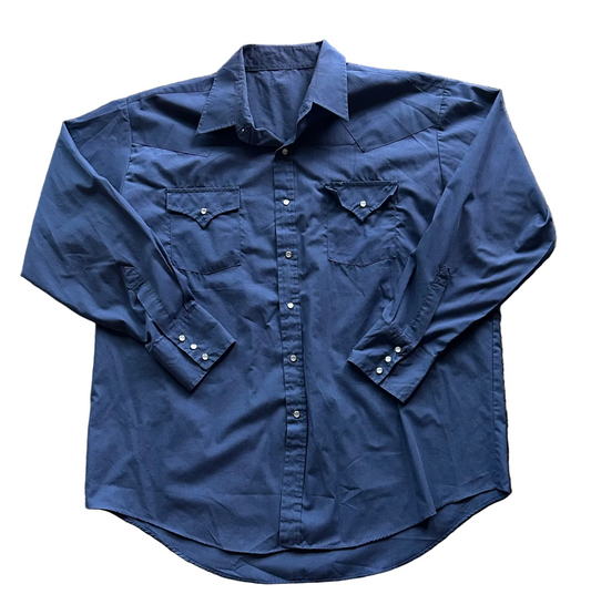 Dark Blue Plains Pearl Snap