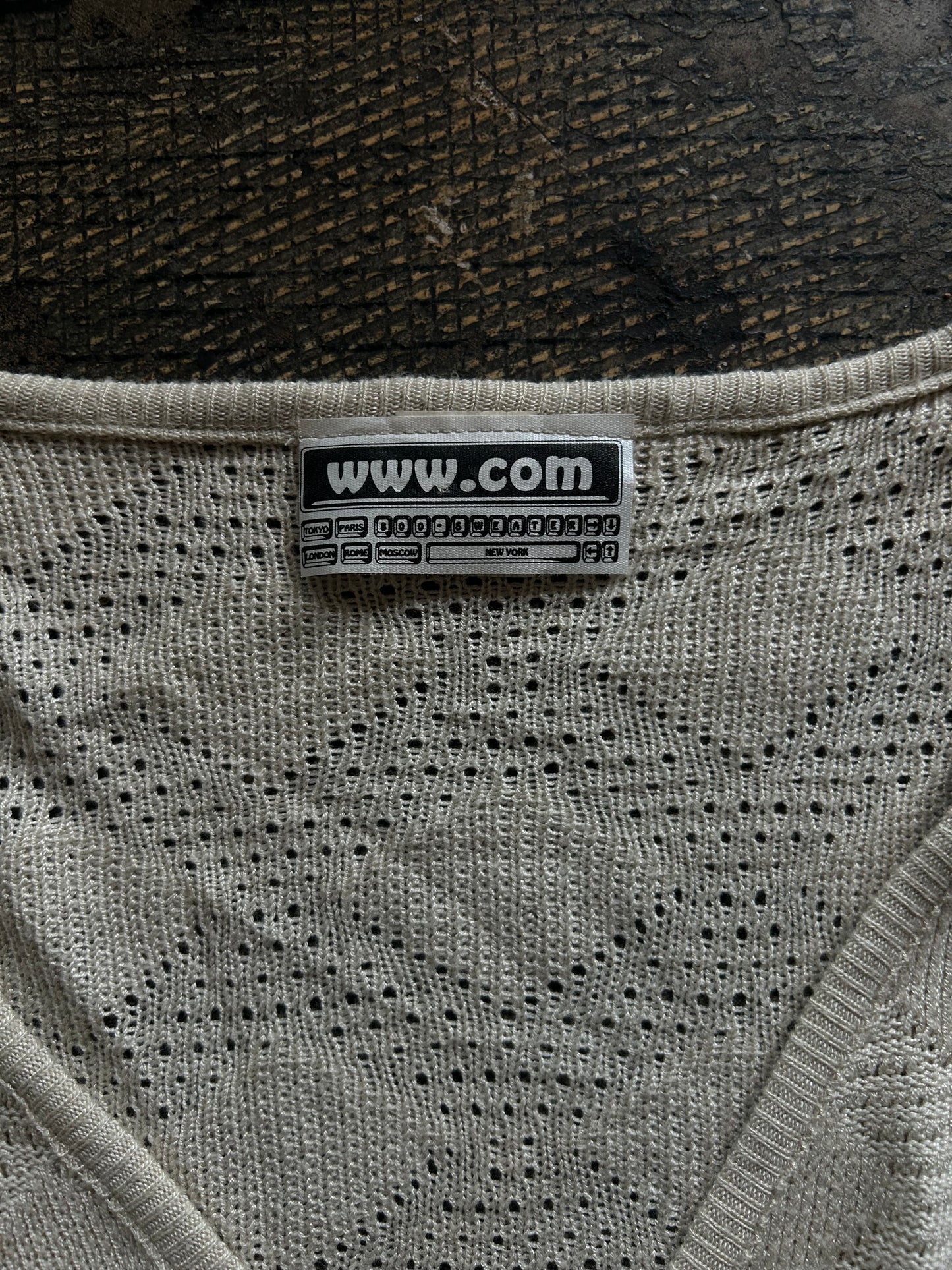 Beige Button Front Knit Cardigan