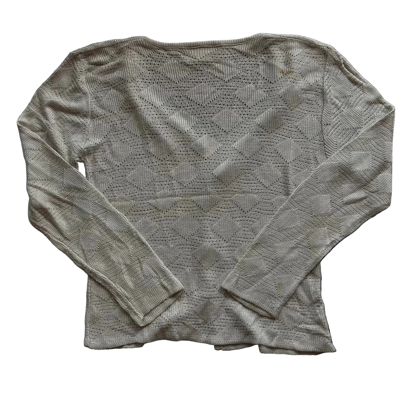 Beige Button Front Knit Cardigan