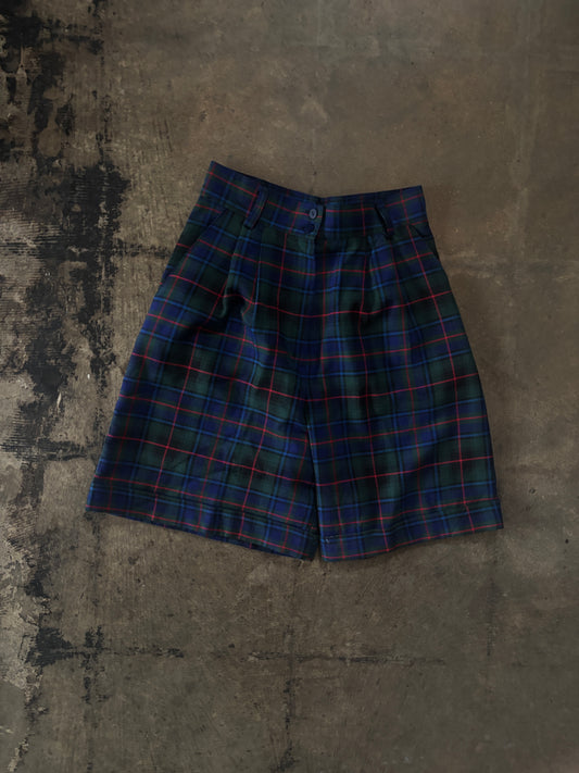 Paul Harris Plaid High Waist Shorts