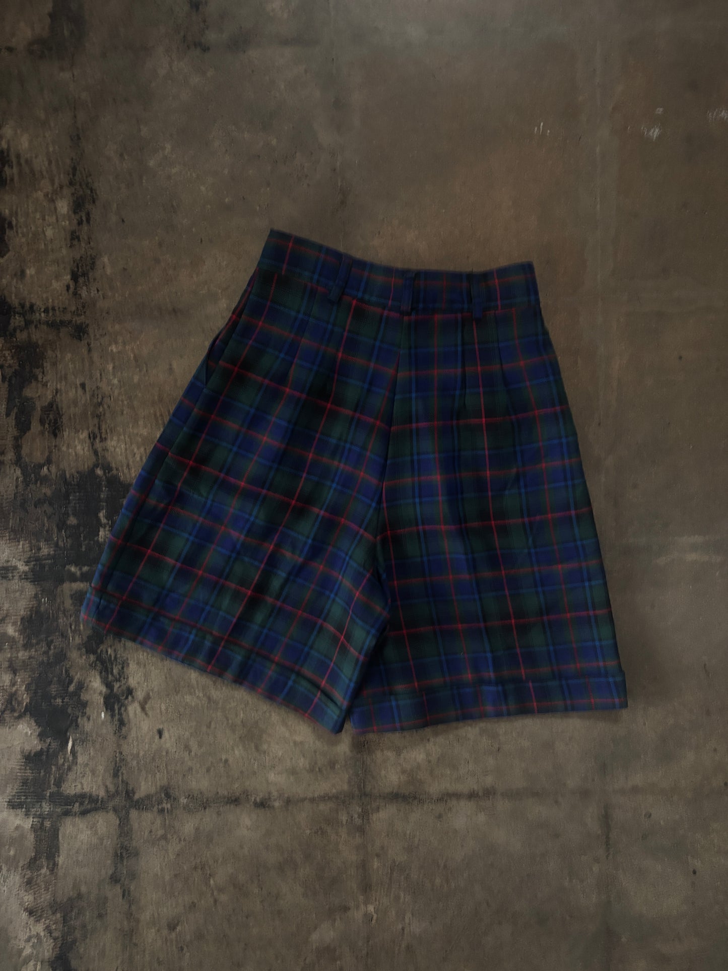 Paul Harris Plaid High Waist Shorts