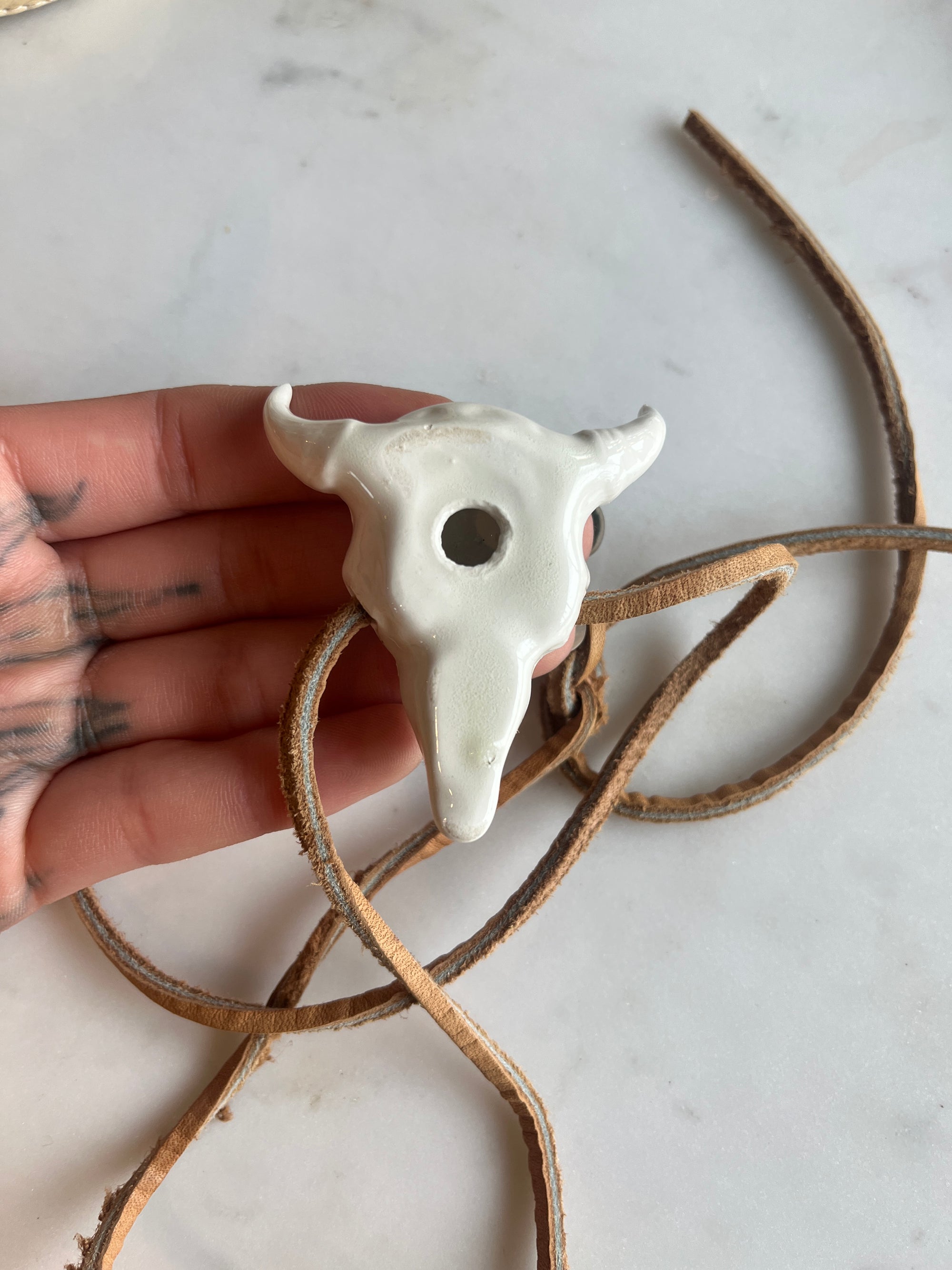 Ceramic Buffalo Skull