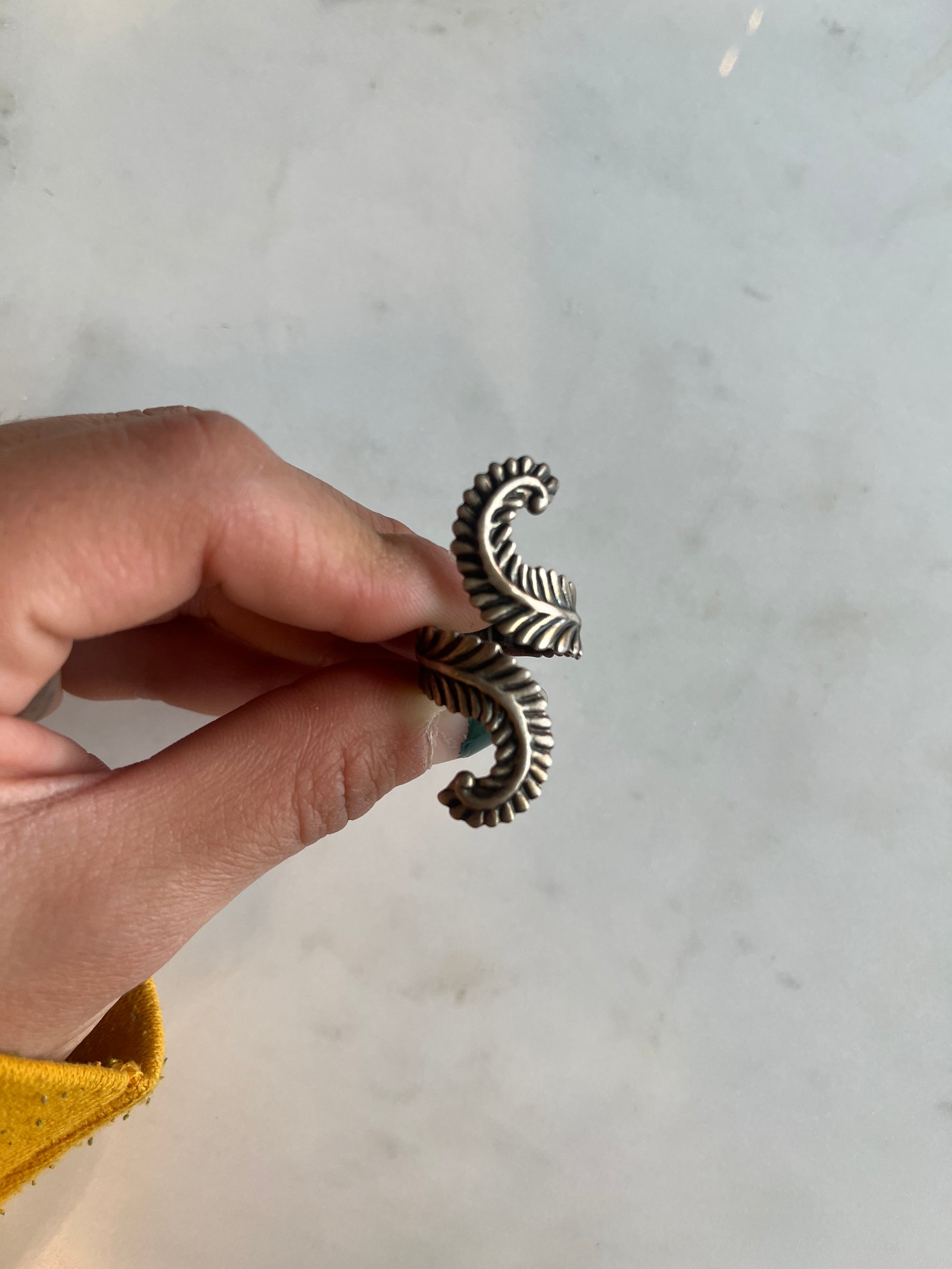 Wrapped Feather Silver Ring